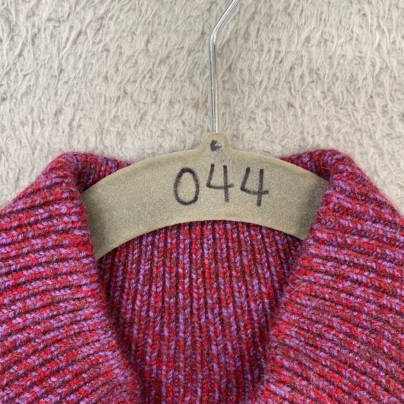 Draper James Sweater Jacket Womens XS Marled Red Purple Long Cardigan Turtleneck - Picture 11 of 11